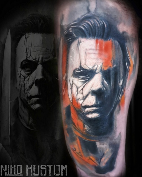 mike myers tattoo halloween portrait tatouage