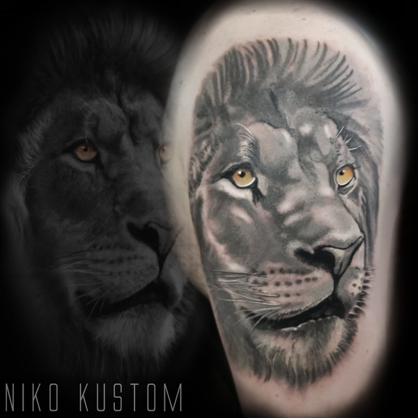tatouage lion realiste tatttoo