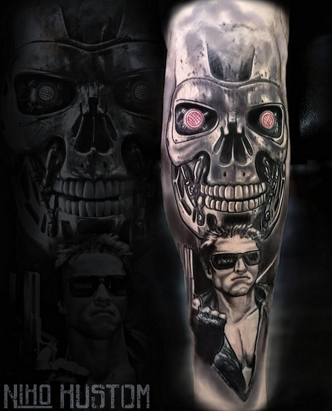 tatouage paris réaliste tattoo cover portrait cinéma terminator